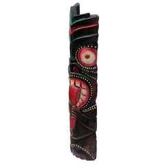 20 In. Tiki Mask Crazy Tongue Wood Art Decor