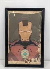 Marvel Universe Retro Iron Man Framed Poster Print Great Condition 12 x 18