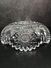 Antique American Brilliant Period Crystal Cut Sunburst Glass Bowl