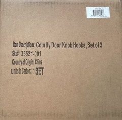 Mackenzie Childs Small Hooks Set of 3 Distressed Door Knobs 7.5″ x 2″ Resin New