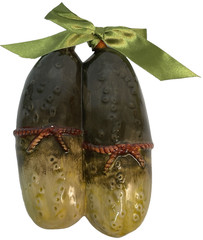 Vtg Glazed Ceramic Vegetable Cucumber Pickles Wall Hang Plaque Kitchen Decor