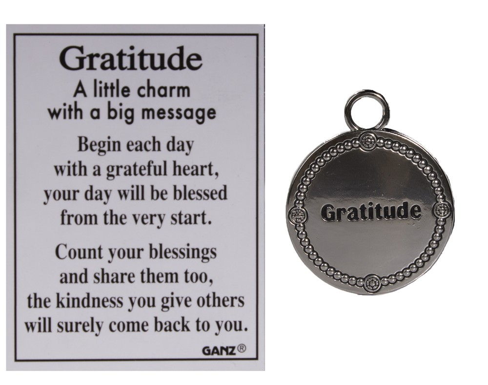 Inspirational Thank You Gift – Zinc Gratitude Charm w/ Story Card