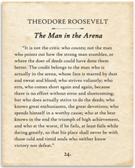 Theodore Roosevelt – The Man In The Arena – 11×14 Unframed Typography Book Page