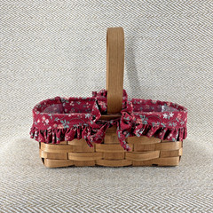 Peterboro Basket Co Woven Basket With Floral Fabric Liner Handle And Protector