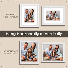 8×10 Picture Frames White Engineered Wood Plexiglass Wall Tabletop Display 3 Pac