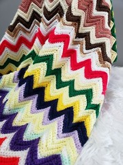 Vintage retro 70s afghan granny blanket colorful rainbow decor nursery