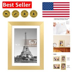Sturdy Gold 5×7 Frame for Vertical or Horizontal Hanging – Home Decor Must-Have