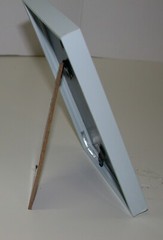 Harbortown Metal Photo Frame & Glass ~ White ~ Stand is Vertical or Horizontal