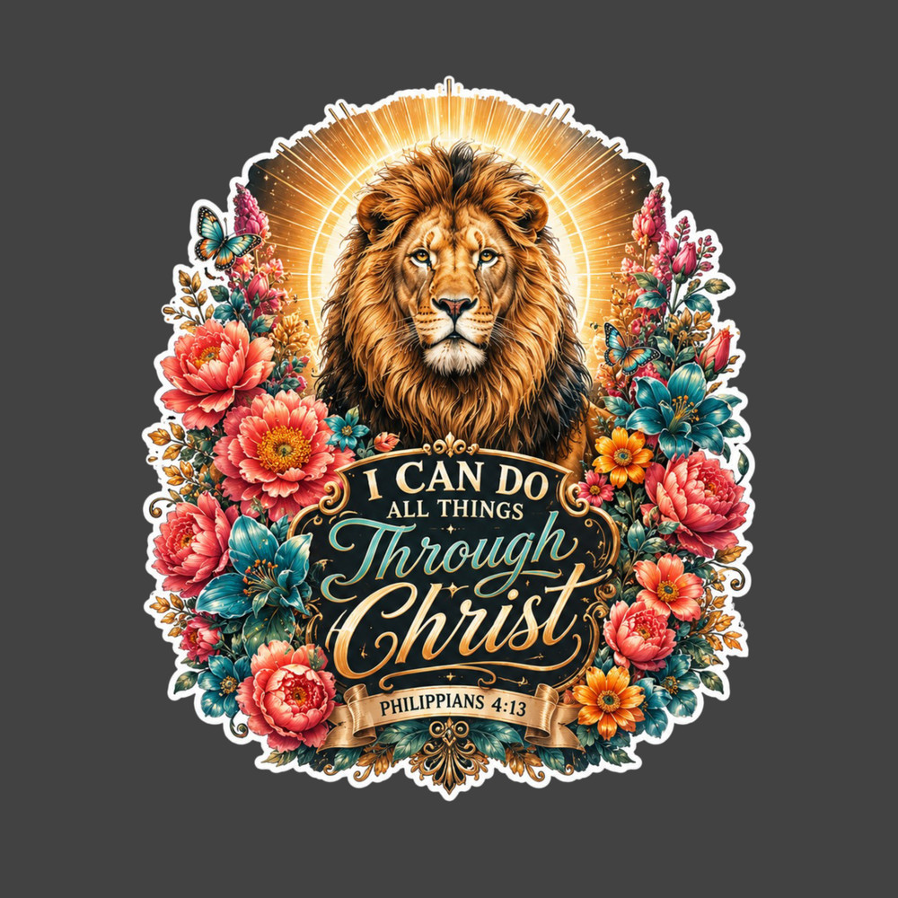 Christian Sticker Vinyl Decal Philippians 4:13 I Can Do All Things Christ