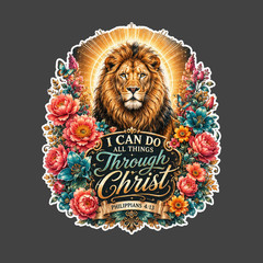 Christian Sticker Vinyl Decal Philippians 4:13 I Can Do All Things Christ