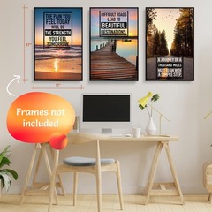 Set of 6 Inspirational Quote Posters Colorful Positive Wall Art Decor