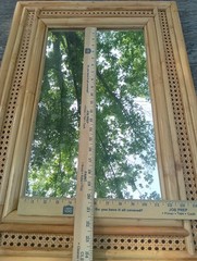 Boho VTG RARE! BAMBOO & CANE Framed Mirror 21X30 frame – 12×21 glass UNUSED (??)