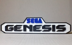 Large SEGA Genesis Logo Video Game Wall Art Collectable Sign