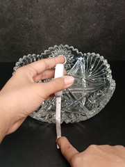 Antique American Brilliant Period Crystal Cut Sunburst Glass Bowl