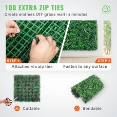 24pcs 20″ X 20″ Grass Wall Artificial Boxwood Panels Boxwood Hedge UV for Fence