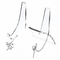 Clear Acrylic Easel Display Stands for 6″ to 9″ Plates (4″ High) Qty: 6