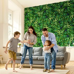 Uimoso Artificial Grass Wall Panels 8 PCS 20 x 20 in 3D Greenery Decor Privacy