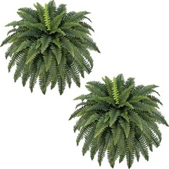 Open Box 42in Artificial Boston Fern Bush Plants 2 Bundles 65 Fronds Faux Decor