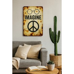 Vintage Peace Sign Tin Wall Decor, Iron