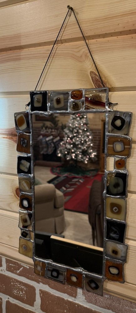 Artisan Designed Mosaic Agate Mirror