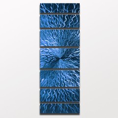 Metal Wall Sculpture Modern Abstract Art Blue Painting Contemporary Home Decor L