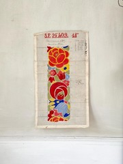 33×18 French Gouache Ribbon Design Mise Carte art deco colorful poster Art Uniq