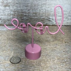Unbranded LOVE Metal Picture With Clips Frame Script Letter PINK 3.5″x3″