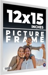12×15 Frame White Real Wood Picture Frame Width 0.75 inches | Interior Frame Dep