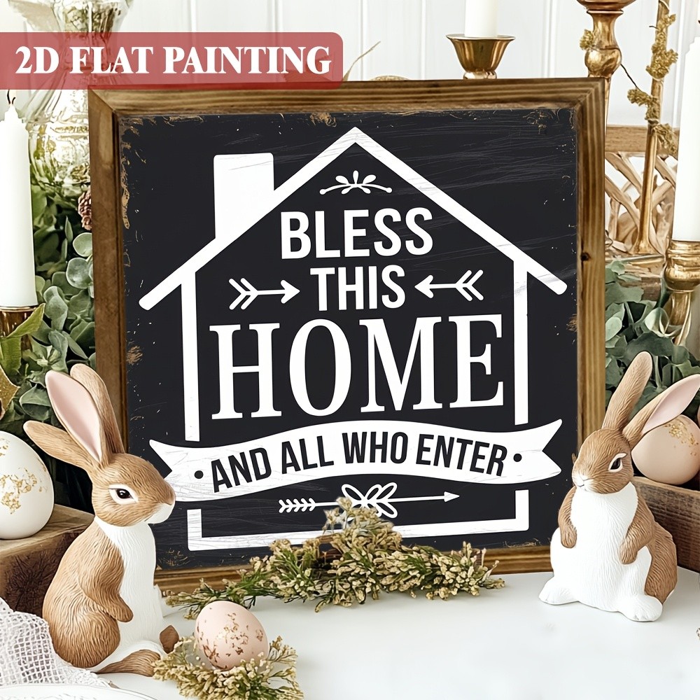 Family Themed Wooden Plaque Bless This Home And All Who Enter Wall Decoration
