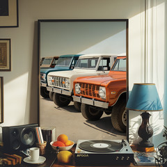 Vintage Ford Bronco Print, Vintage Retro Car Poster, Classic Car Poster