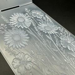 3D Plastic Embossing Folder Template Sunflowers and Flowers Texture 5×7 white