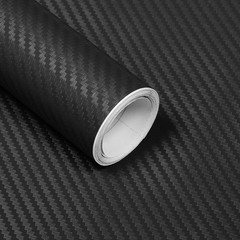 3D Black Carbon Fiber Vinyl Wrap Car Wrap Film Roll Air-Release Bubble-Free