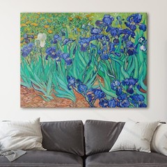 Irises 1889 by Van Gogh Floral Garden Flowers Green Canvas Print Wall Art