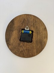 Rustic Round 9 Inch Hanging Wood Clock Raised Wood Numbers