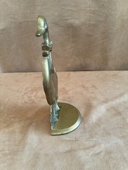 1987 Upper Deck Door stop Brass Friendly Goose with bow Vintage Duck