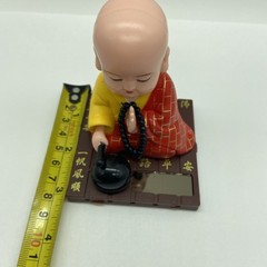 Little Buddha Monk Figurine Solar Funny Shaking Head Toys Car Dashboard Ornament