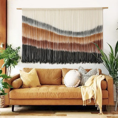 Macrame Wall Hanging Macrame Wall Decor Large-Scale Tie-Dye Tapestry Living H…