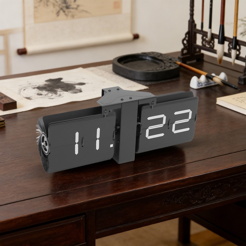Wall Clock Tabletop Flip Clock Battery Operated Digital Display Screen New