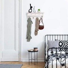 Emfogo Coat Hooks Wall Mounted, Rustic Wood Coat Rack Wall Mount Shelf with H…