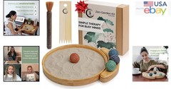Calming Zen Garden for Adults with Bamboo Tray and Tactile Spheres Included