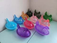 5″ Plastic Nesting Hen on Nest Covered Candy Dish -Choose Your Color- Acrylic