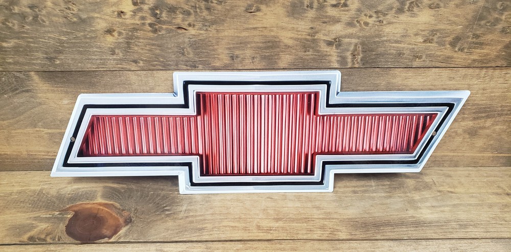 Chevy Red Bowtie Emblem Steel Sign
