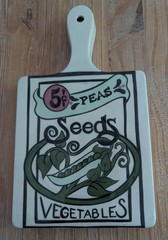 VTG 1970s Hand Painted by Christine Ceramic Wall Plaque/Trivet Vegetable Farm