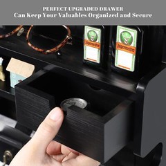 NineLan Elegant Wall-Mounted Mail Organizer, Key and Mail Holder with Storage