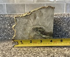 Natural Polished Agate Gold Plated Finish Single Bookend 3 Lb 12.6 Ounce