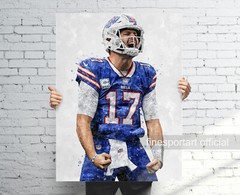 Josh Allen Buffalo Bills Poster, Canvas, Football print, Sports wall art