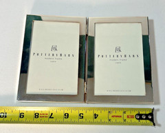 Pottery Barn Silver Plated 4×6 Picture Photo Frame Bifold Hinged Tabletop
