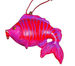 Pink, Purple Resin Fish ⚓ Nautical Coastal Tropical Beach Lodge Lake House Decor
