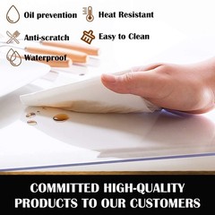 Leoewo Rectangular Clear Table Protector Crystal Plastic Table Pads Vinyl