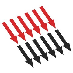 12Pcs 6″ Directional Arrow Sticker Removable Self Adhesive Black/Red
